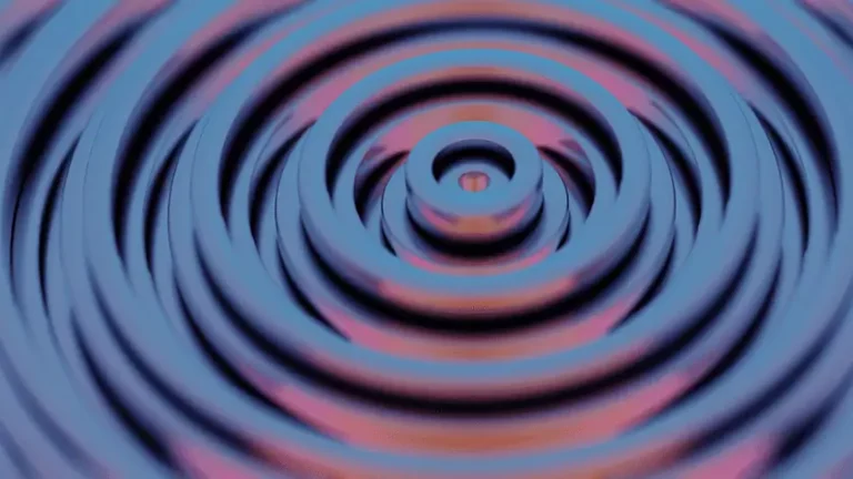 Abstract 3D render of neon blue and pink concentric circles representing the convergence of the BMG Concord merger