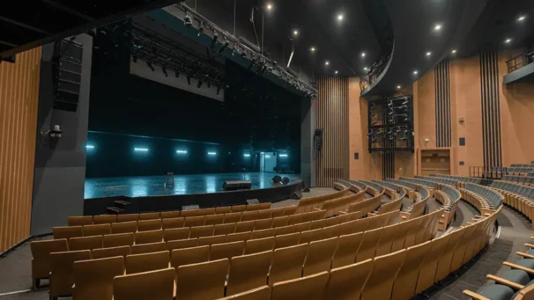 Empty concert hall with rows of seats and no audience, representing the gap between impressive streaming numbers and the real fan relationships those numbers increasingly fail to measure.